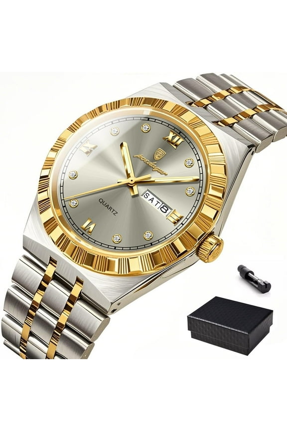 Sport Wrist Watch For Man Waterproof Luminous Dual Calendar Date Men Watch Quartz Stainless Steel Male Watches