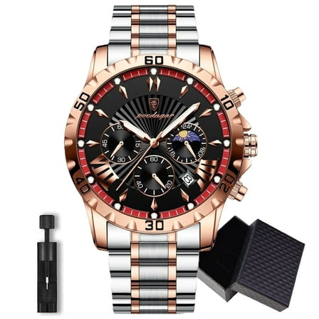 Poedagar Watch for Man Luxury Chronograph Men Watch Stainless Steel Quartz Male Watches