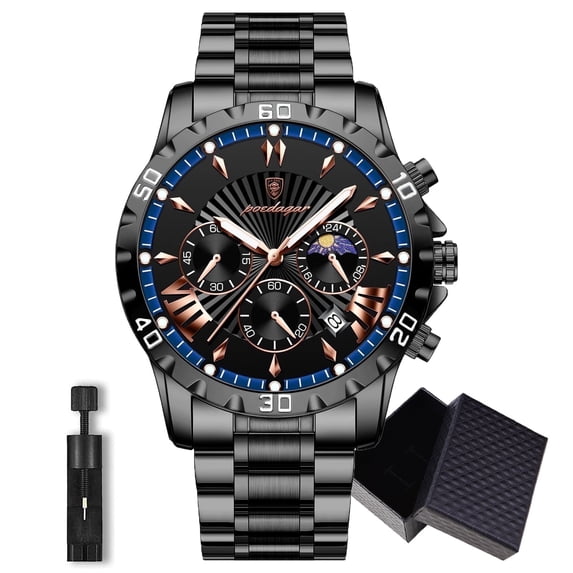 Poedagar Watch for Man Luxury Chronograph Men Watch Stainless Steel Quartz Male Watches