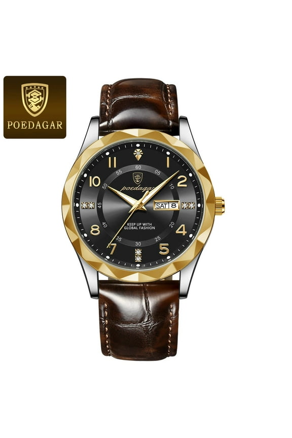 luxury high quality watches for men sport quartz leather man watch waterproof luminous date Week Men's Watch male Reloj