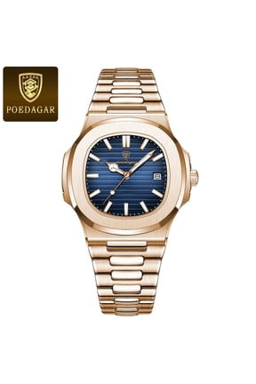 luxury man wristwatch business stainless steel quartz men watch waterproof luminous date Square men's watches clock box