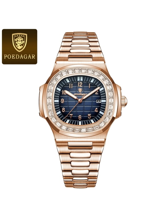 luxury square man wristwatch luminous waterproof date men watch stainless steel men's quartz watches Casual Male clock