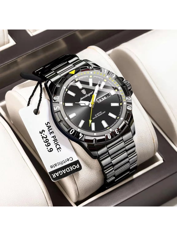 luxury watch for man military sports men quartz watch waterproof luminous date week stainless steel men's watches Reloj