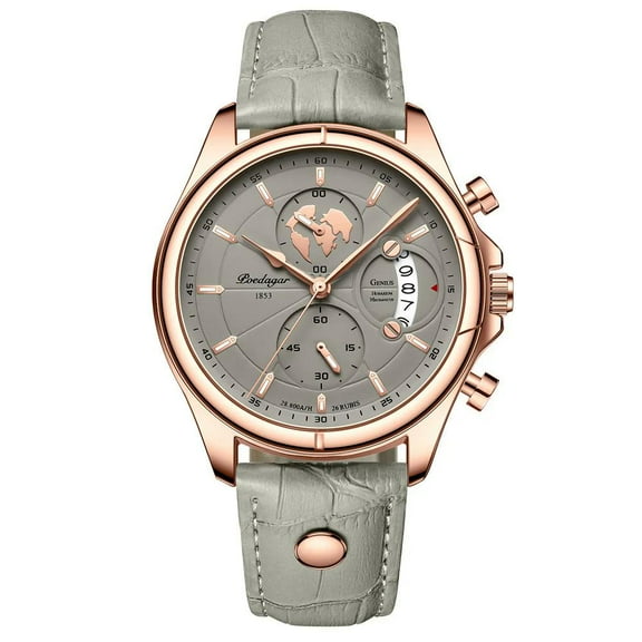 Poedagar men watch fashion chronograph leather quartz watches waterproof luminous top brand luxury casual sport men's wristwatch