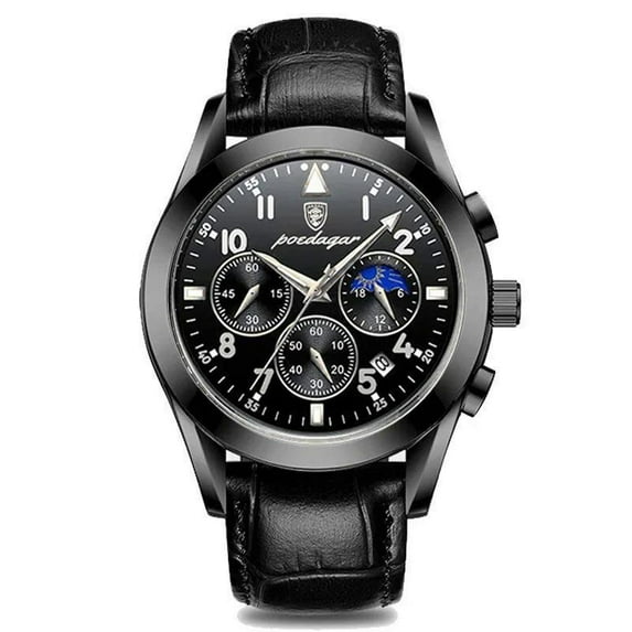 Poedagar men watches new fashion leather waterproof luminous top brand luxury mens quartz wristwatch Relogio Masculino