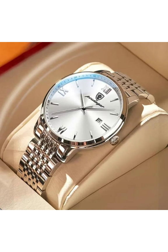 top brand Luxury men watch waterproof luminous stainless steel watches sport quartz clock mens date business wristwatch