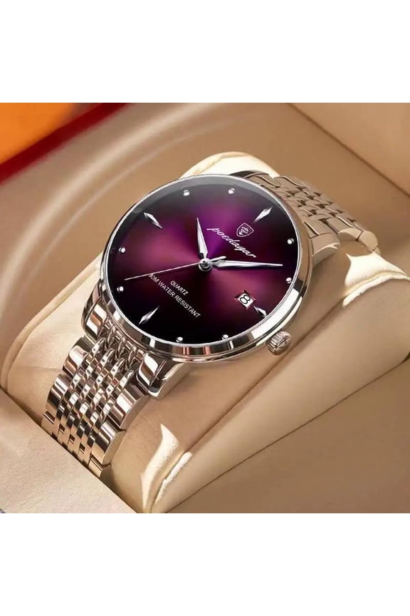 top brand Luxury men watch waterproof luminous stainless steel watches sport quartz clock mens date business wristwatch