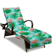 Poedist Beach Chair Cover, Lounge Chair Covers with Side Pockets 85 x 30，Thick and Quick Dry Lounge Chair Towel Cover for Sun Lounger, Pool Beach Garden Outdoor Tanning Chair Cover,Flamingo Theme