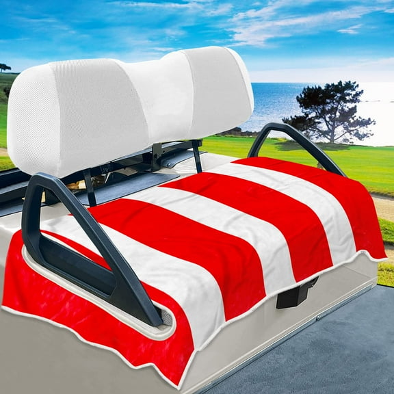 Poedist Golf Cart Seat Covers, Excellent Golf Cart Seat Towel Blanket Keeps Seat Comfortable and Clean, 100% Microfiber, Suits EZGO, Yamaha, Club Car and More 2-Seat Golf Carts, 51''x 31''