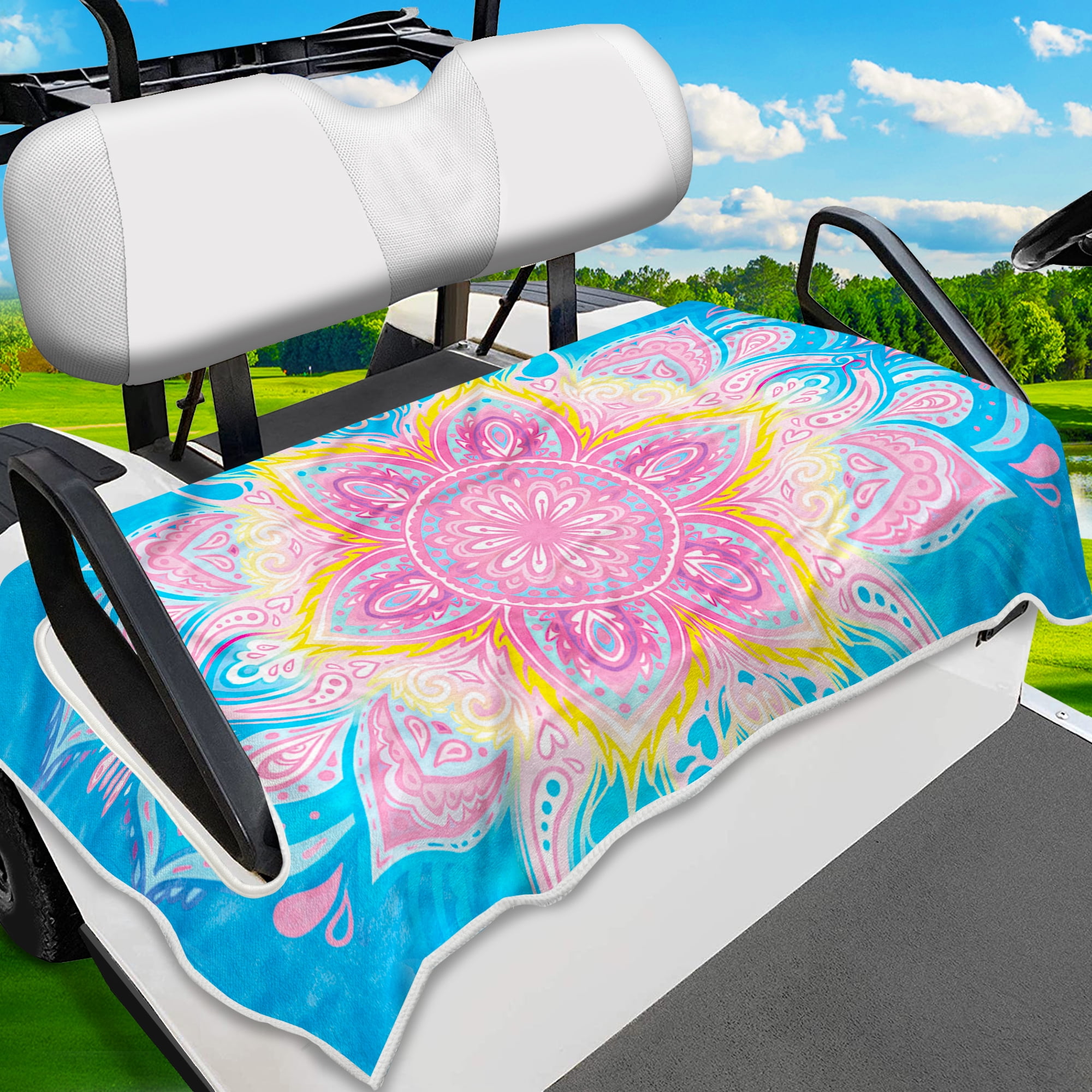 Poedist Golf Cart Seat Covers, Keep Clean Golf Cart Seat Towel Blanket ...