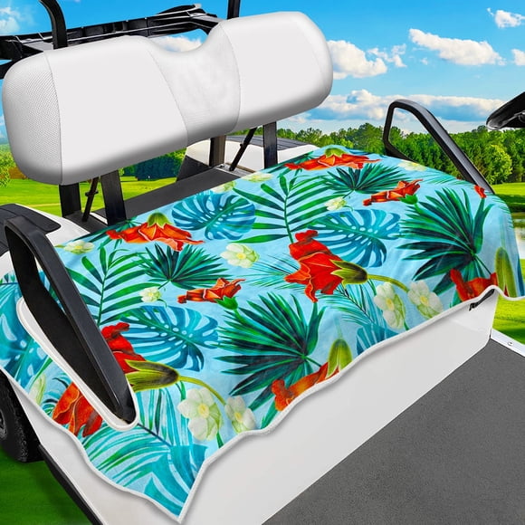 Poedist Golf Cart Seat Covers, Unique Golf Cart Seat Towel Blanket for All EZGO, Yamaha, Club Cars, Icon and More 2-Seats Cart, 100% Microfiber Keeps Seat Warm and Comfortable, 51'' x 31''