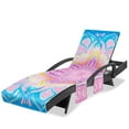 thumbnail image 1 of Poedist Lounge Chair Towel Cover, Chaise Lounge Cover, Beach Chair Covers with 3 Pockets for Trips Beach Pool Garden Sunbathing Courtyard, 85 x30 in, Mandala Style Pink Blue, 1 of 7