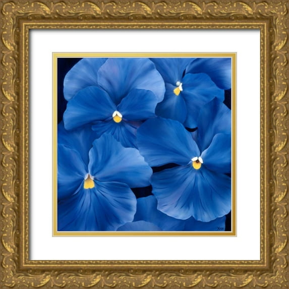 Poelstra-Holzhaus, Yvonne 20x20 Gold Ornate Wood Framed with Double Matting Museum Art Print Titled - Colourful Floral III