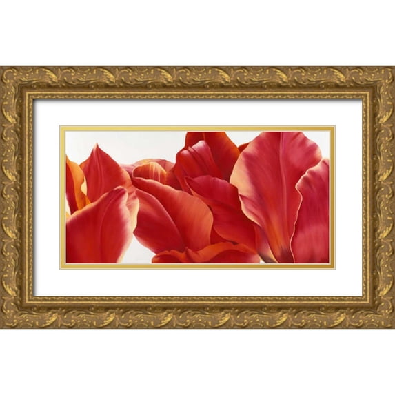 Poelstra-Holzhaus, Yvonne 24x14 Gold Ornate Wood Framed with Double Matting Museum Art Print Titled - Fancy Flower I