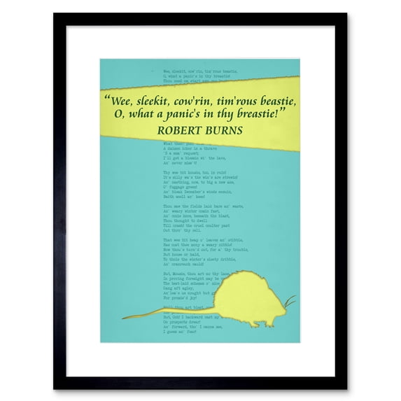 Poem Lyrics Burns To A Mouse Artwork Framed Wall Art Print 9X7 Inch