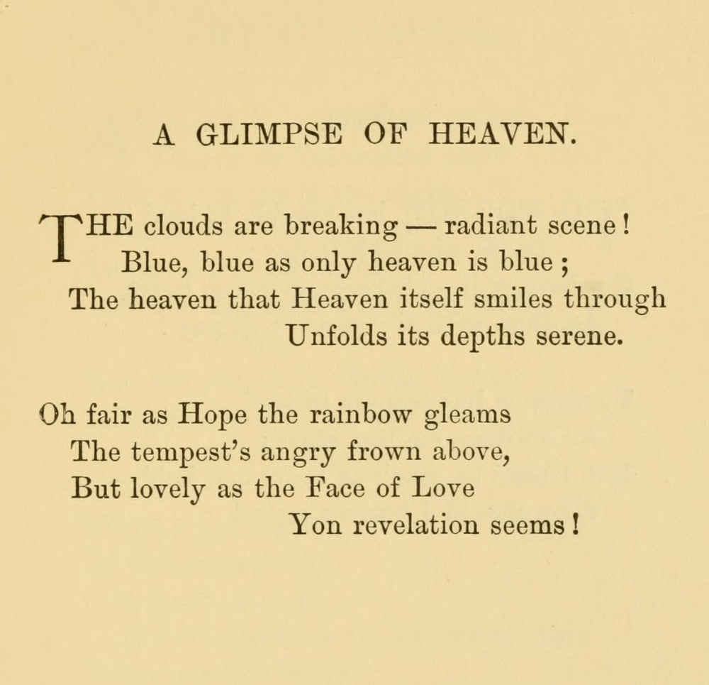 Poems 1889 A glimpse of Heaven Canvas Art - Harriet-1917) McEwen Kimball (18 x 24)