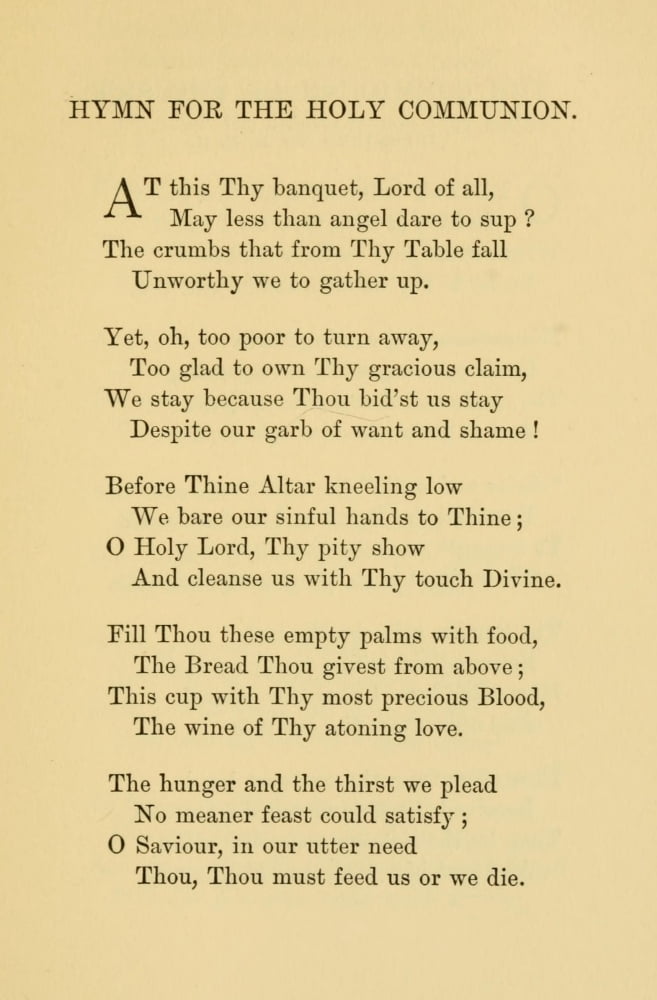 Poems 1889 Hymn for the Holy Communion Canvas Art - Harriet-1917) McEwen Kimball (18 x 24)