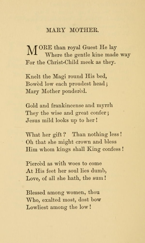 Poems 1889 Mary Mother Canvas Art - Harriet-1917) McEwen Kimball (18 x 24)