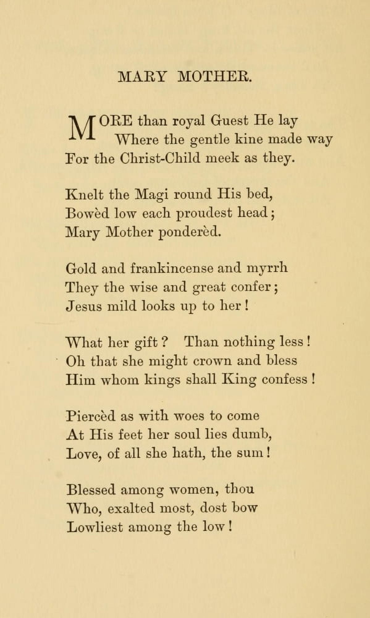 Poems 1889 Mary Mother Canvas Art - Harriet-1917) McEwen Kimball (24 x 36)