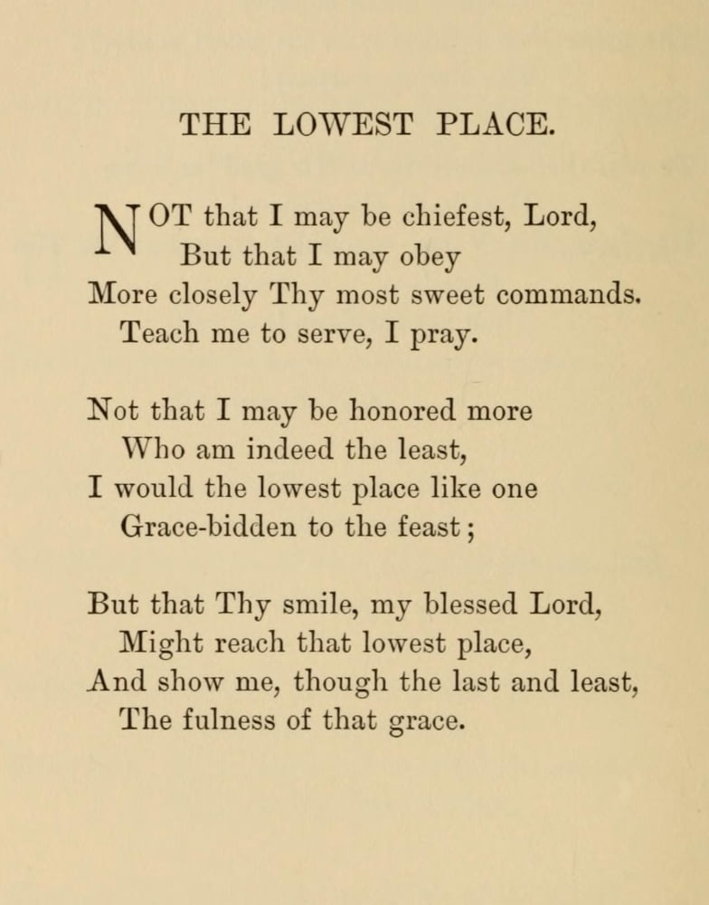 Poems 1889 The Lowest Place Canvas Art - Harriet-1917) McEwen Kimball (18 x 24)