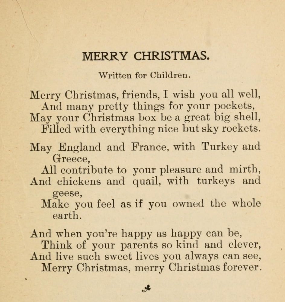 Poems 1900 Merry Christmas Canvas Art - Crocket McElroy (24 x 36)
