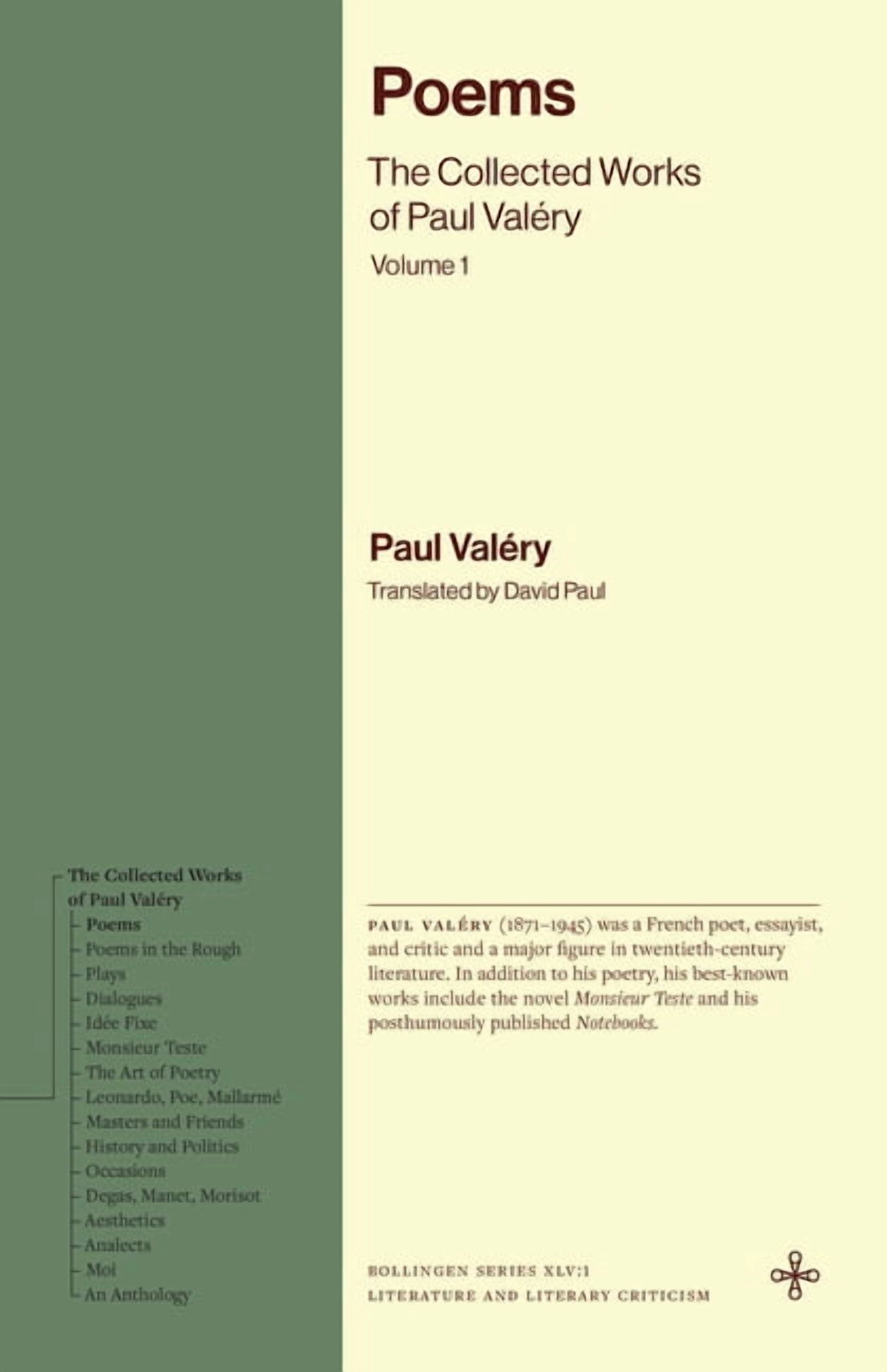 Bollingen Recollections Poems: The Collected Works of Paul ValÃ©ry, Volume 1, (Paperback)