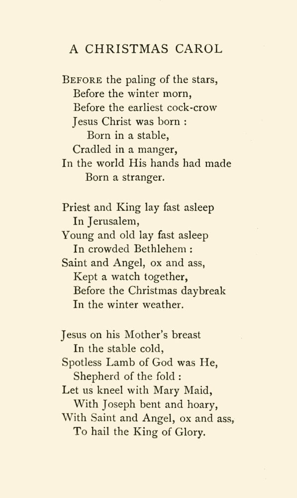 Poems of Christina Rossetti 1904 Christmas Carol Canvas Art - Christina Rossetti (24 x 36)