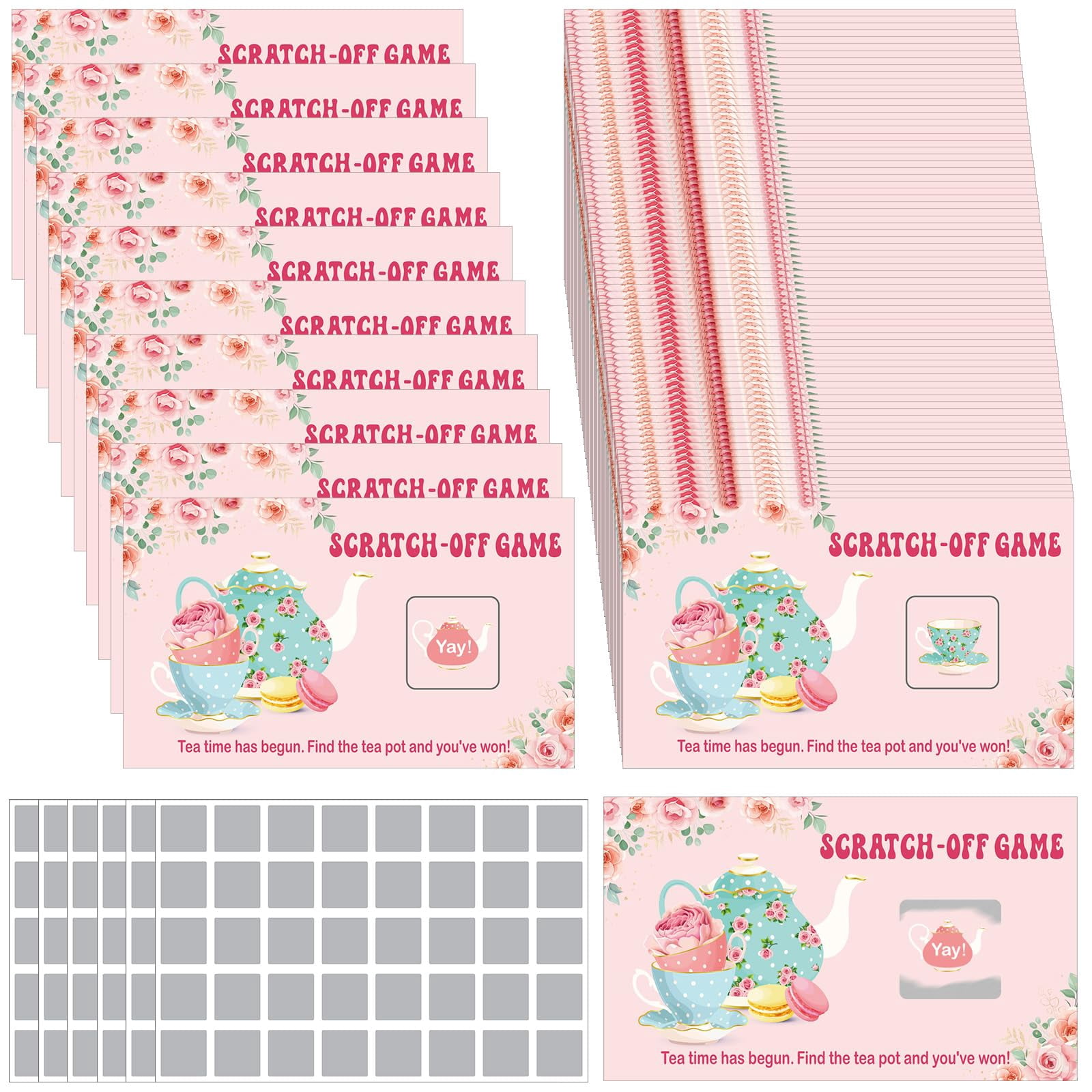 Poen 110 PcsITSC Garden Tea Party Games Scratch off Cards with 110 ...