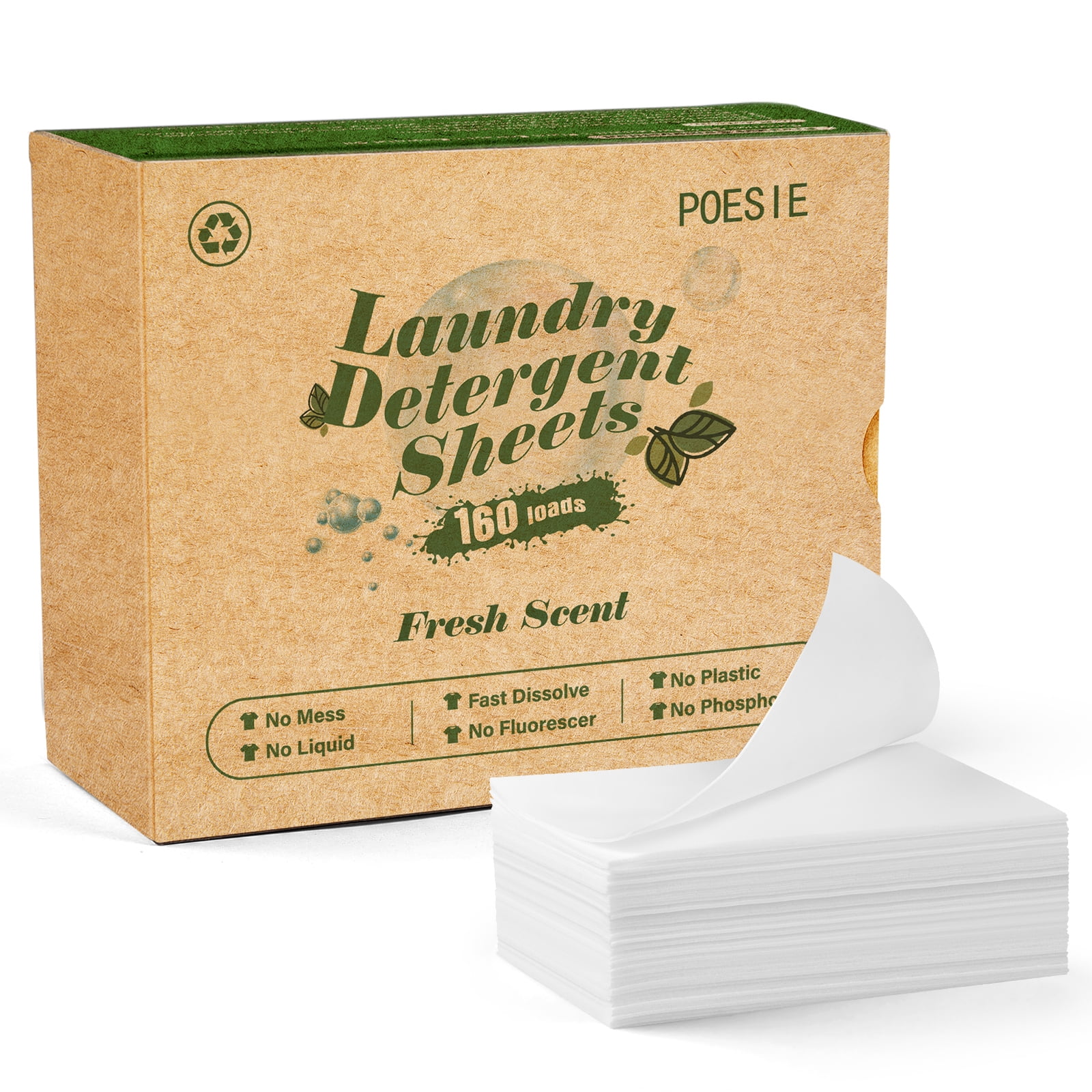 Poesie Laundry Detergent Sheets Fresh Scent No Was