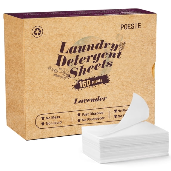 Poesie Laundry Detergent Sheets, Lavender Scent, High Efficiency, 160 Count, 1 Pack