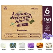 Poesie Laundry Detergent Sheets, Lavender Scent, High Efficiency, 160 Count, 1 Pack