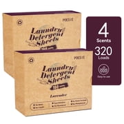 Poesie Laundry Detergent Sheets, Lavender Scent, Plasticless, 320 Count, 160 Loads, 2 Pack
