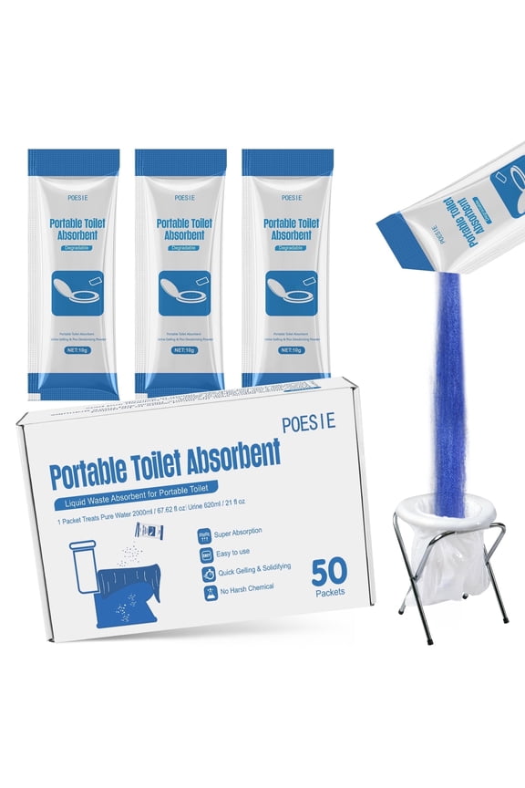 Portable Toilet Absorbent Urine Powder Liquid Waste Gel for Portable Absorbent 50packs