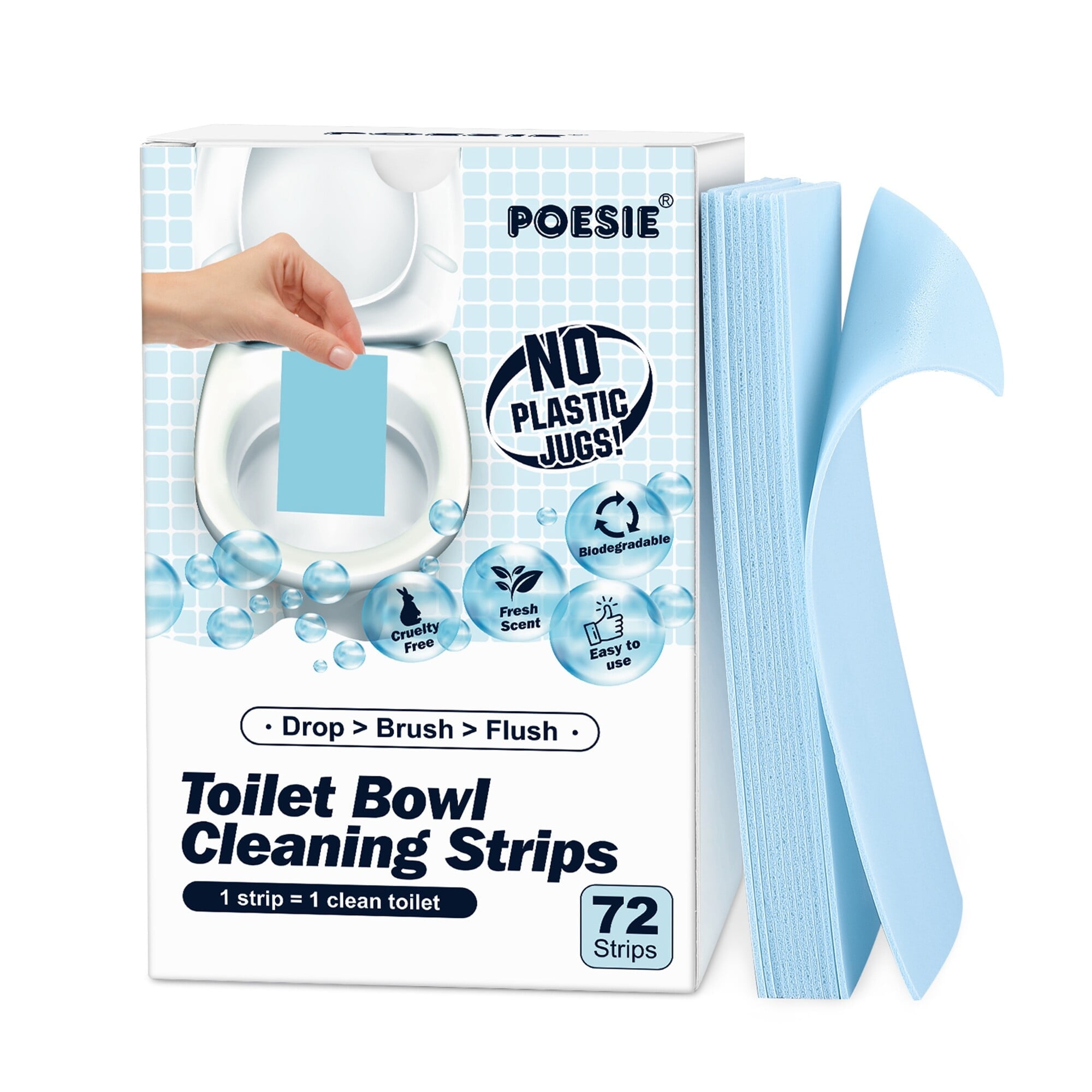 Poesie Toilet Bowl Cleaner Strips Fresh Scent Liqu