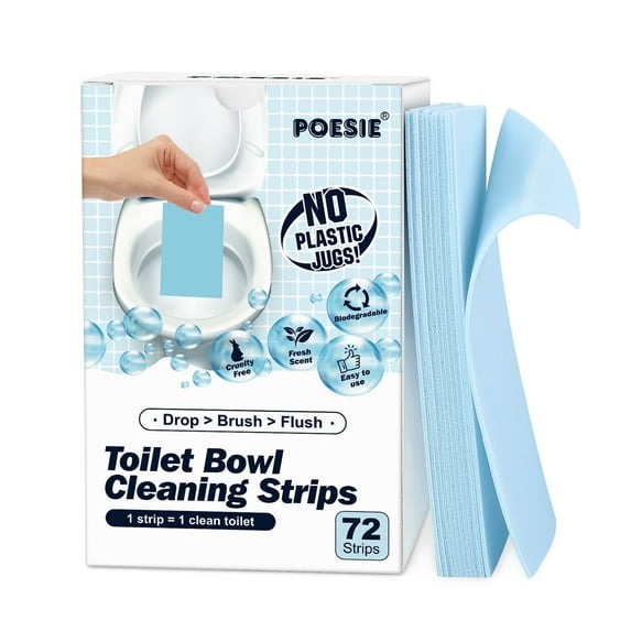 Poesie Toilet Bowl Cleaner Strips, Bathroom Cleaner, Plasticless, 72 Sheets, Fresh Scent