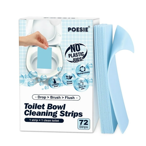 Poesie Toilet Bowl Cleaner Strips, Bathroom Cleaner, Plasticless, 72 Sheets, Fresh Scent