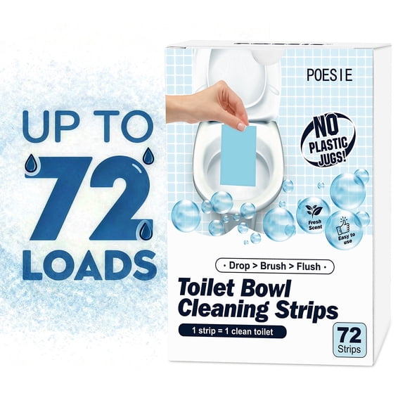 Poesie Toilet Bowl Cleaner Strips, Bathroom Cleaner, Plasticless, 72 Sheets, Fresh Scent