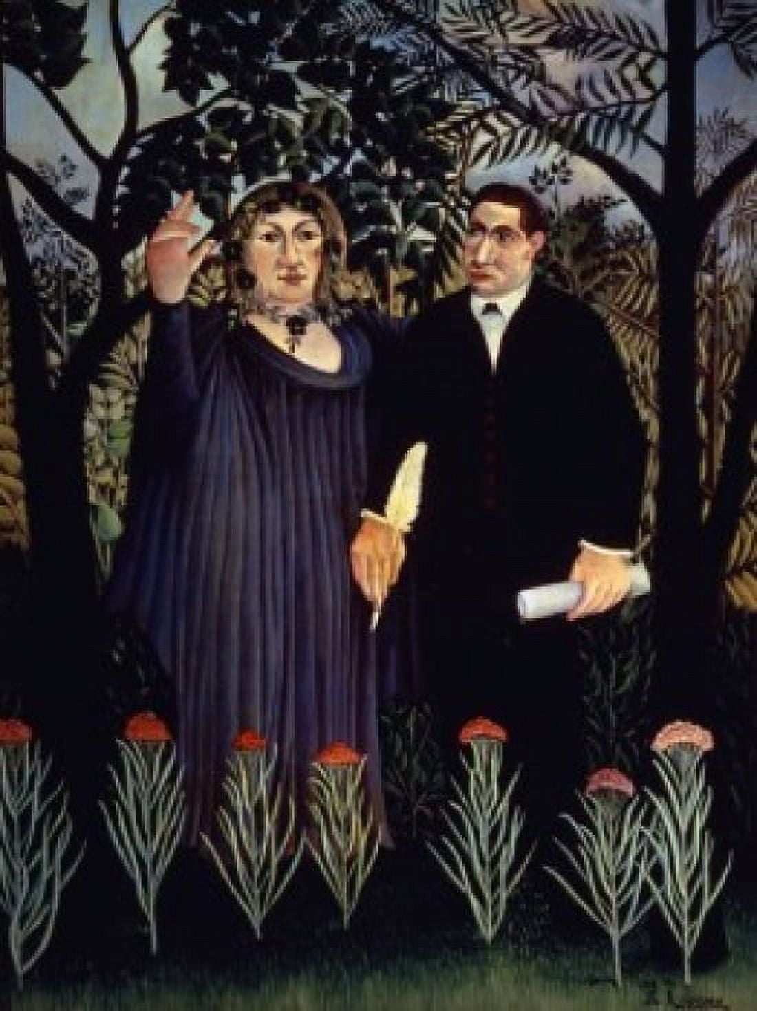 A Poet Inspired By The Muse (Portrait Of G Apollinaire & M Laurencin) 1909 Henri Rousseau (1844-1910 French) Pushkin Museum of Fine Arts Moscow Russia Canvas Art - Henri Rousseau (18 x 24)