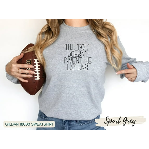Poet Shirt, Literary Shirt, Library Shirt, Librarian Shirt, A Poet Listens Sweatshirt, Bookish Shirt, Literature Shirt, Book Lover Gift