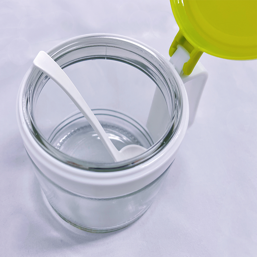 Poetiavour Glass Jars with Spoon Airtight, 18.5Oz Food Storage