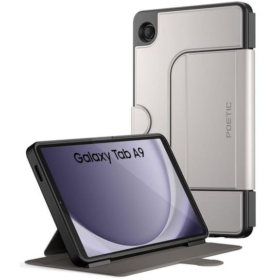 Poetic Explorer Magnetic for Samsung Galaxy Tab A9 (2023) Stand Folio Cover, Super Strong Magnetic Fidget Mount for Galaxy A9 Tablet, Space Gray