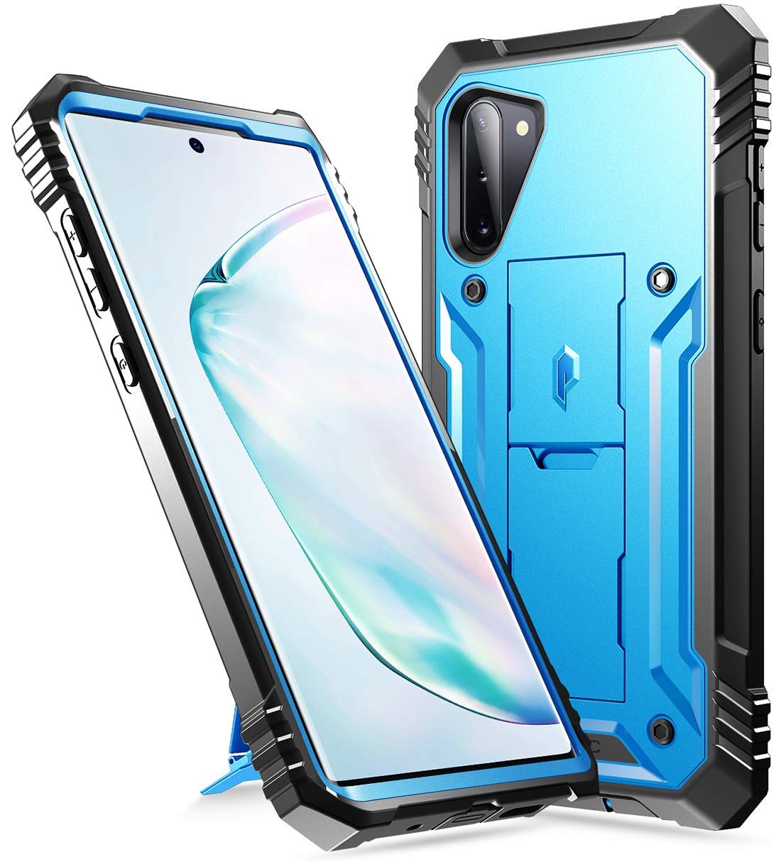 Poetic Galaxy Note 10 Rugged Case with Kickstand, Heavy Duty Military Grade Full Body Cover, Without Built-in-Screen Protector, Revolution Series, for Samsung Galaxy Note 10 (2019), Blue - image 1 of 7