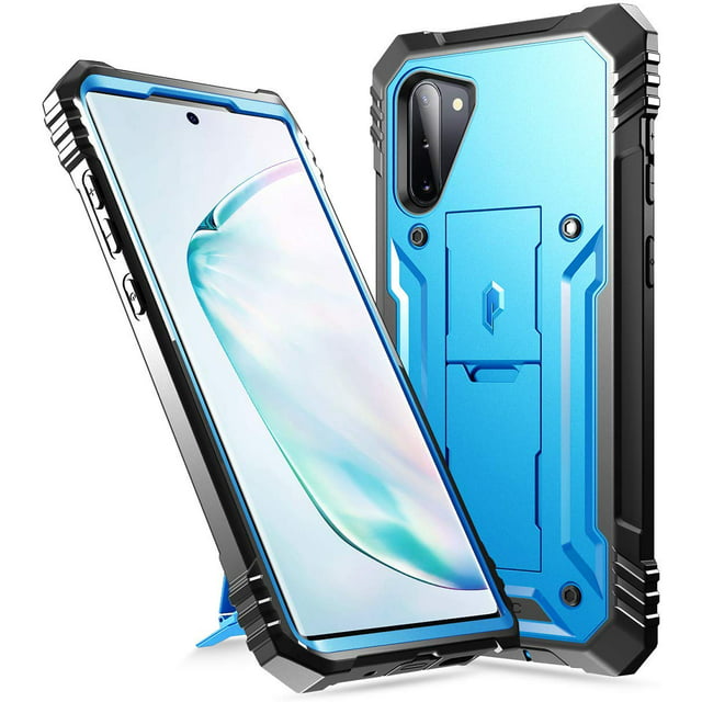 Poetic Galaxy Note 10 Rugged Case with Kickstand, Heavy Duty Military Grade Full Body Cover, Without Built-in-Screen Protector, Revolution Series, for Samsung Galaxy Note 10 (2019), Blue