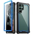 thumbnail image 1 of Poetic Guardian Case for Galaxy S22 Ultra 5G, Clear Case with Built-in Screen Protector (Work w/ Fingerprint ID), Blue/Clear, 1 of 5