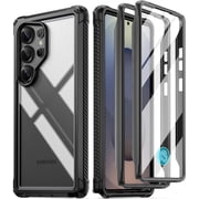 Poetic Guardian Case for Galaxy S25 Ultra 5G 6.9 2025, Built-in Screen Protector [Work with Fingerprint ID], Black/Clear