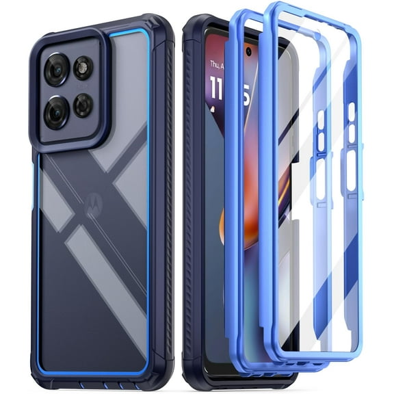 Poetic Guardian Case for Moto G 5G 2025 [Not Fit 2024 Version], Shockproof Cover with Screen Protector, Blue/Clear