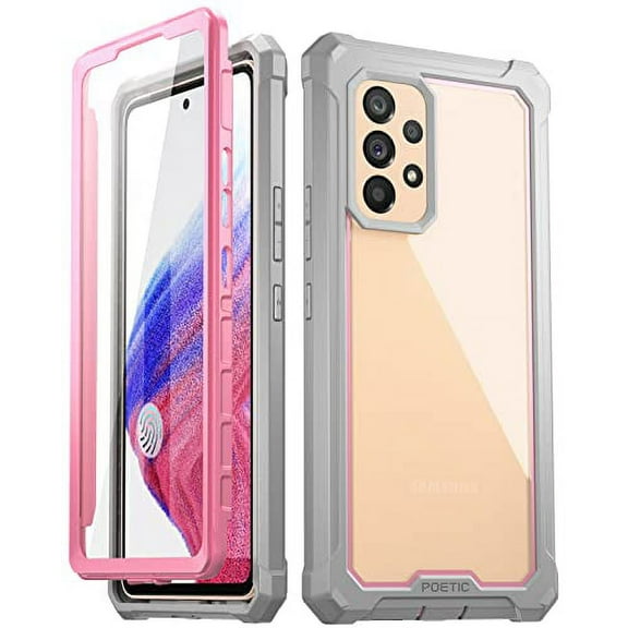 Poetic Guardian Case for Samsung Galaxy A53 5G, Clear Case with Built-in Screen Protector, Pink