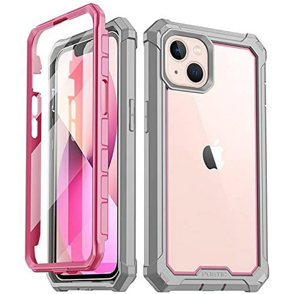 Poetic Guardian Case for iPhone 13, Clear Case with Built-in Screen Protector, Pink