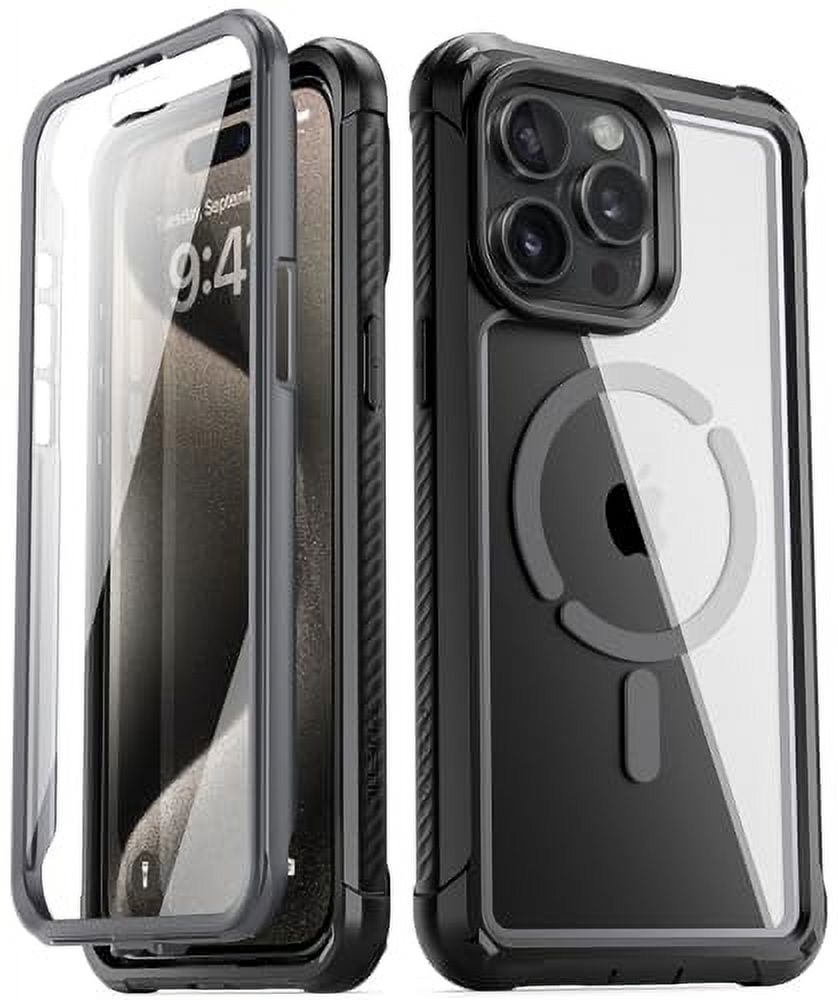 For iPhone 15 / iPhone 15 Pro Max Case | Poetic MagSafe Rugged Clear Cover