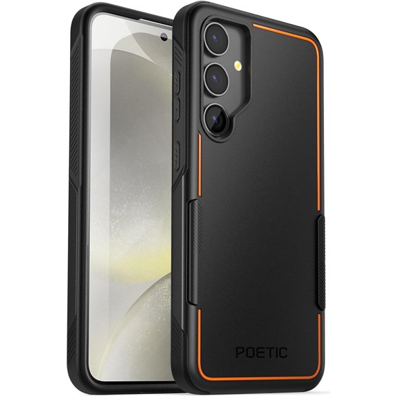 Poetic Neon Case for Galaxy S24 Plus 6.7", Dual Layer Rugged Slim Shockproof Protective Cover, Black